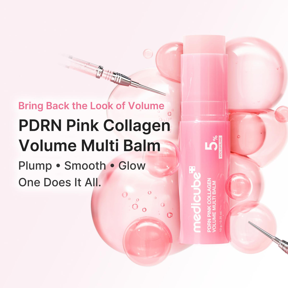 medicube PDRN Collagen Volume Multi Balm Stick, Firming Face & Body Balm | Volufiline, NAD Stick Balm for the Look of Fine Lines, Under-Eyes, Neck, Plumping & Radiance for Line Care, Korean Skincare