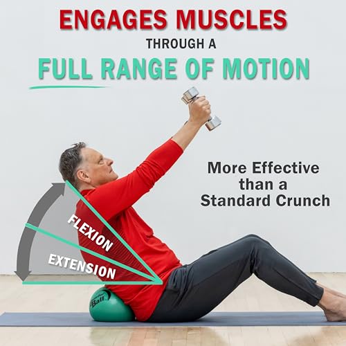 The Original 9" Pilates Core Fitness Small Exercise Ball + Videos | Workout Mini Ball for Abs, Back, Yoga, Barre, Physio, PT, Physical Therapy. Inflatable, Soft, Includes Instructions + Videos.