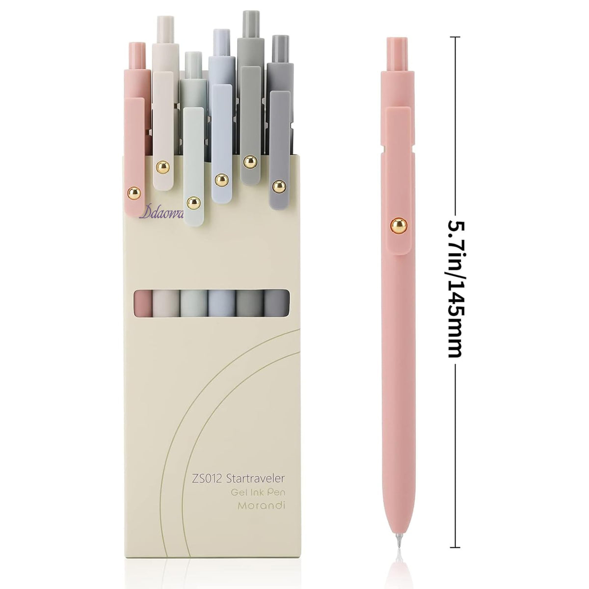 Ddaowanx Gel Pens,6 Pcs 0.5mm Retractable Quick Dry Black Ink Pens | Fine Point Smooth Writing Pens for Nurses,Teachers,Cute Stationery Office&School Supplies,Gifts for Women