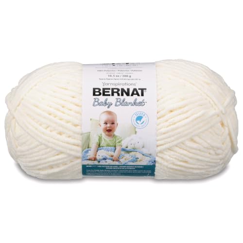 Bernat Baby Blanket Big Ball Vanilla | #6 Super Bulky Yarn, 100% Polyester, Soft Baby Blanket Yarn for Crochet, Knitting & Crafts, 220yds, 300g/10.5oz, 1 Pack