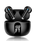 XIAOWTEK Wireless Earbuds, 2026 Bluetooth 5.4 Headphones Bass Stereo Ear Buds with Noise Cancelling Mic, LED Display in Ear Earphones 50H Playtime Ear Buds, IP7 Waterproof for Laptop Pad Phones Black