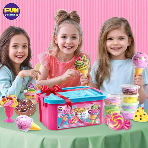 Gift Butter Slime Kit for Girls 10-12, FunKidz Ice Cream Soft Slime Making Kit Ages 8-12 Kids Slime Toys Ideal Birthday Party Present