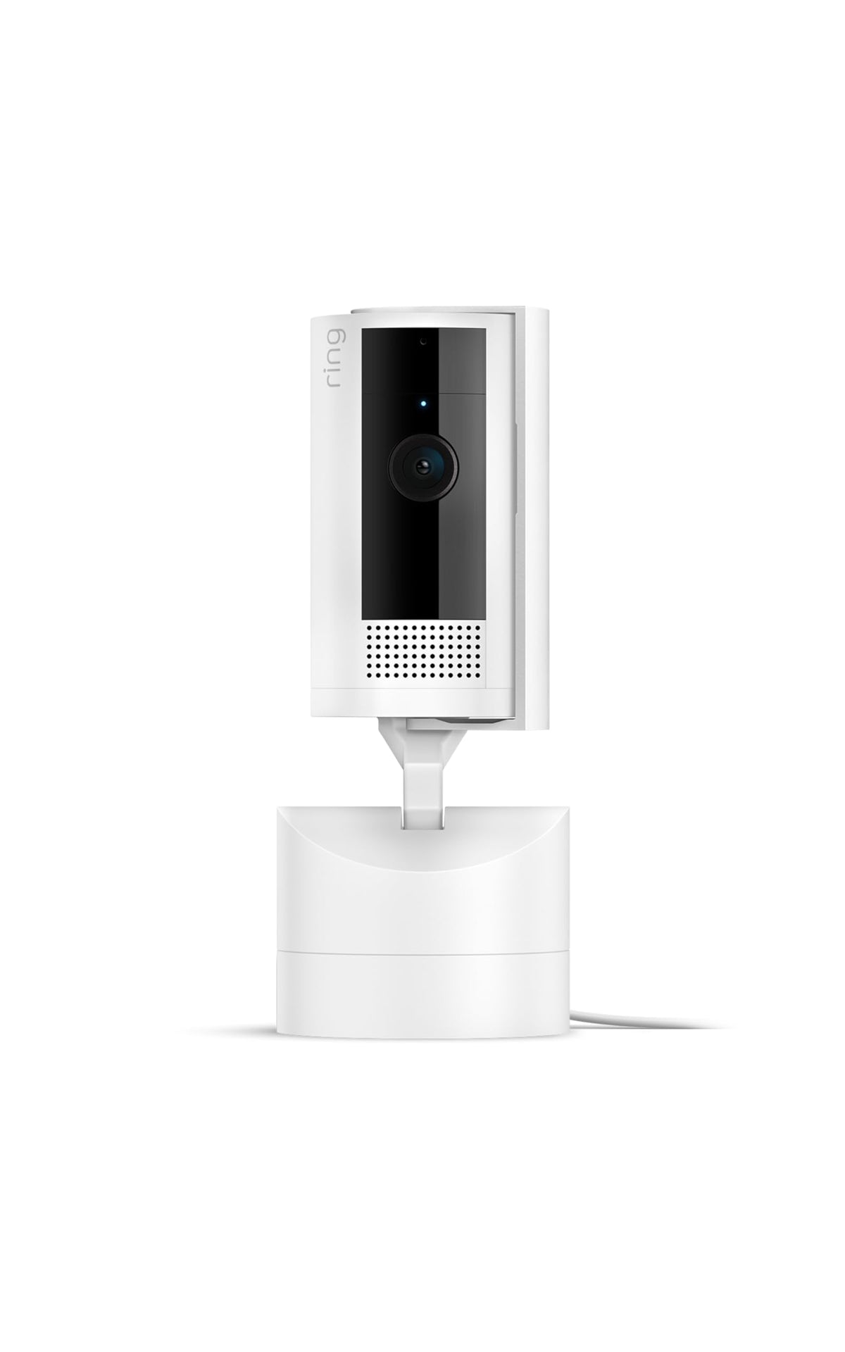 Ring Pan-Tilt Indoor Cam — See all around your home or business with 360° pan coverage, HD video, plus Two-Way Talk (2024 release), White
