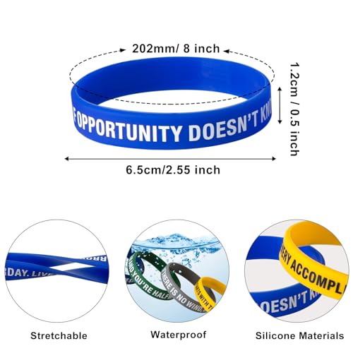 QEERBSIN 100 Pcs Motivational Silicone Wristbands Inspirational Bracelets | 20 Styles For Fitness Sports & Team Building, Perfect Encouragement Gifts For Men Women And Students