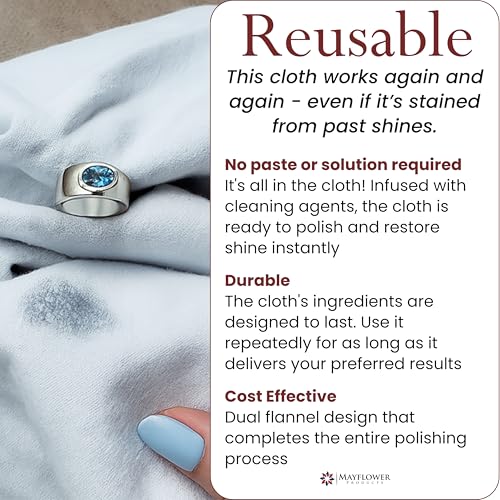 Pro Size Polishing Cleaning Cloth Made in USA for Gold, Silver, Platinum. Pure Cotton Eco Friendly Tarnish Remover Cleaner Large 11 x 14 Inch. Shines Jewelry Like New. Cleans Coins Watches Silverware