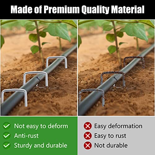 FEED GARDEN Landscape Staples 6 Inch 50 Pack, Galvanized Garden Stakes | 11 Gauge for Weed Barrier,Sod, Artificial Turf, Drip Irrigation Tubing, Netting,Outdoor Decoration, Plant cover,4/6/8/10/12in