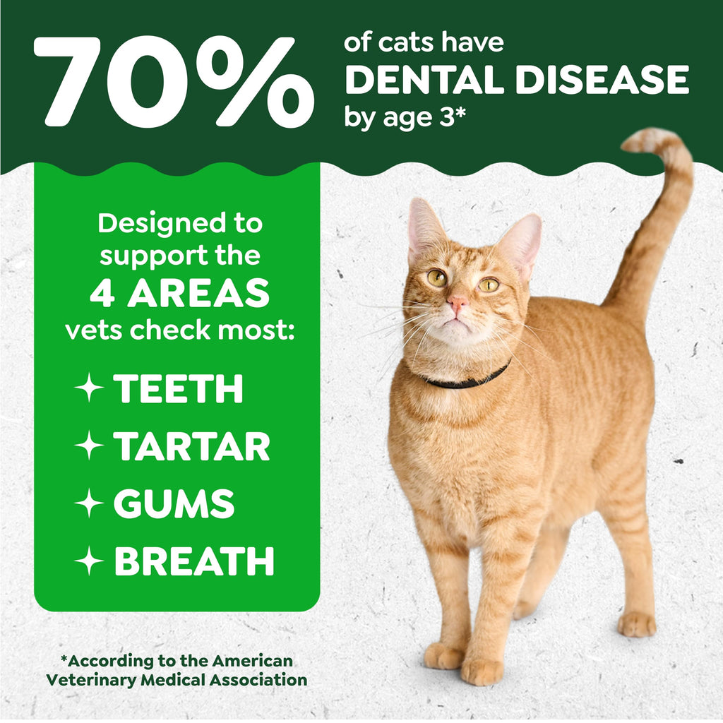 Greenies Feline Natural Dental Cat Treats, Roasted Chicken Flavor, 9.75 oz | #1 vet-recommended, clinically-proven oral care, cleans teeth and freshens breath, cleans to gumline, natural ingredients