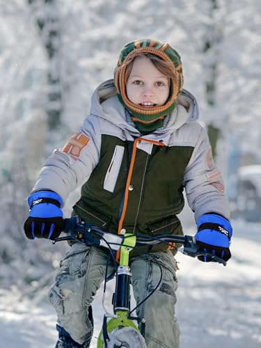 SATINIOR 2 Pair Kids Waterproof Winter Gloves | Waterproof Winter Snow Gloves for Boys Girls, for Winter Outdoor Ski Snowboarding Cold Weather, Warm Cotton Plush Lining
