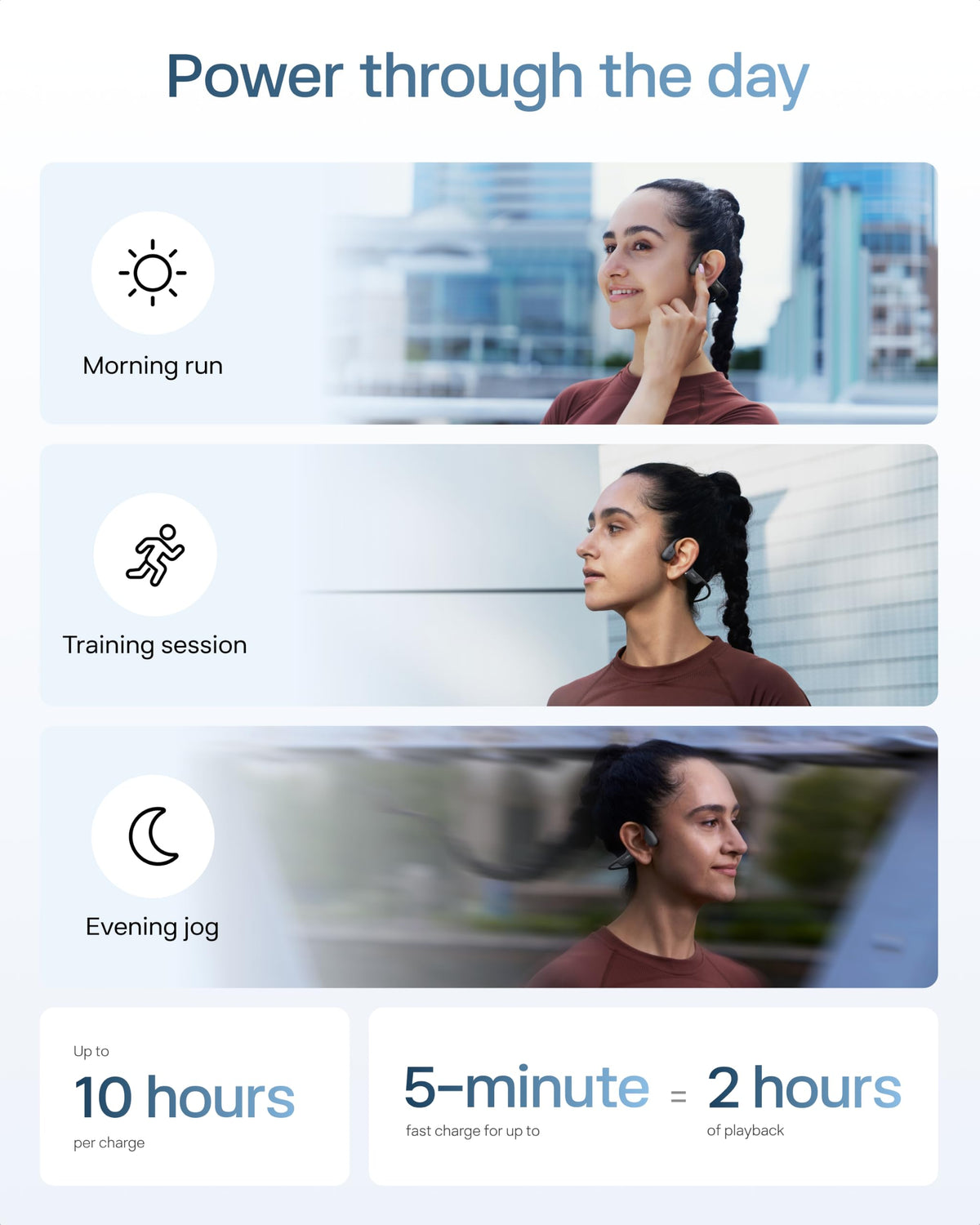 SHOKZ OpenRun Air 2 Bone Conduction Open-Ear Bluetooth Headphones，Black | Bundle with Hair Band；26.4g lightweight; Secure fit; PremiumPitch 3.0 sound; IP67; 10H battery; Running/cycling/hiking
