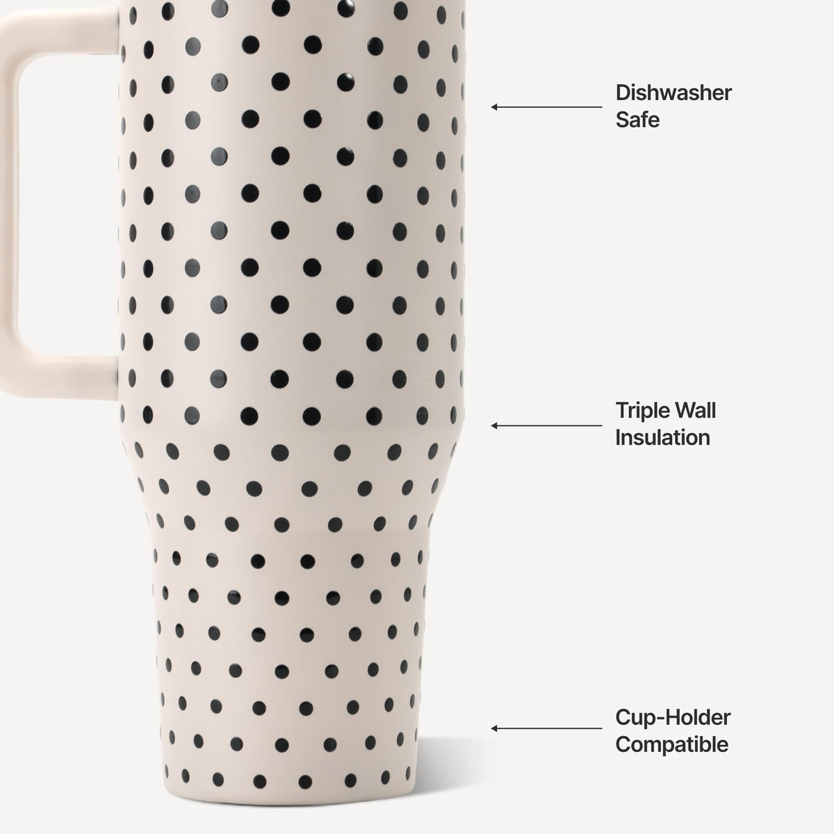 HydroJug Traveler 40oz, Insulated Water Bottle with Handle, French Vanilla | Triple wall insulated, flip straw lid, leak-resistant, stainless steel, cup holder friendly, BPA-free, dishwasher safe