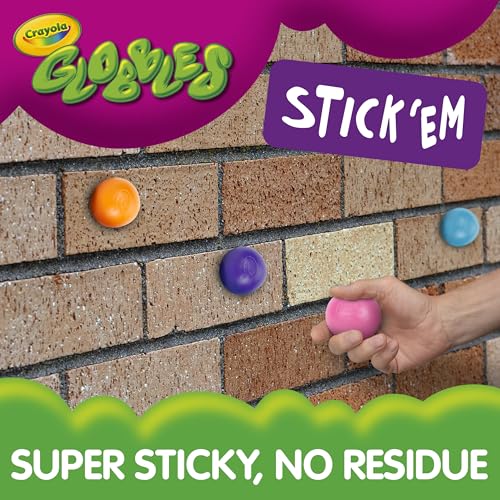 Crayola Globbles Fidget Toy, 6ct, Sticky Stress Ball, Kid Stocking Stuffers | Holiday Gift for Kids & Adults, Squishy Balls, Calming Sensory Gifts for Stress Relief