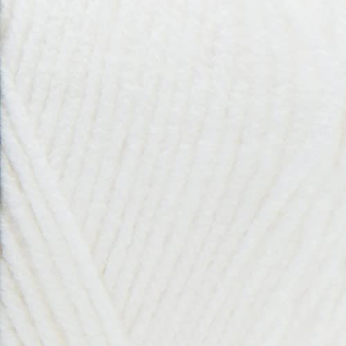 Red Heart Super Saver Yarn for Crocheting & Knitting, White, Single | #4 Medium Worsted Weight Acrylic Soft Yarn for Blankets, Beanies, Amigurumi, and Beginner Projects, 364 yards, 198g/7oz