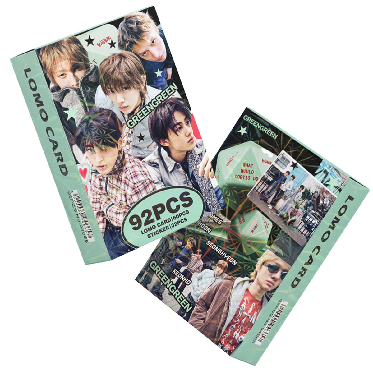 KPOPBTS Cortis 60 PCS Photocards and 32 PCS Stickers KPOP Album GREENGREEN Merch Cards Lomo Card Set, Gift for COER‌ Boys and Girls