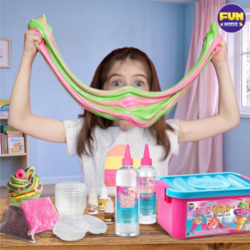 Gift Butter Slime Kit for Girls 10-12, FunKidz Ice Cream Soft Slime Making Kit Ages 8-12 Kids Slime Toys Ideal Birthday Party Present