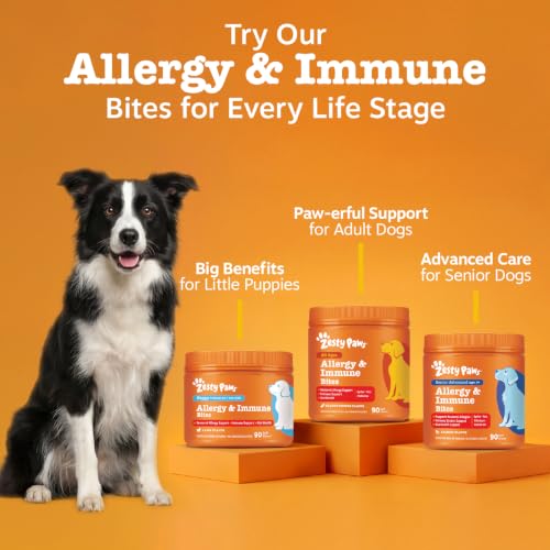 Zesty Paws Dog Allergy Chews - Dog Allergy Relief, Lamb, 90 Ct | Itch Relief for Dogs Soft Chews with Probiotics for Itchy Skin, Ears and Paws
