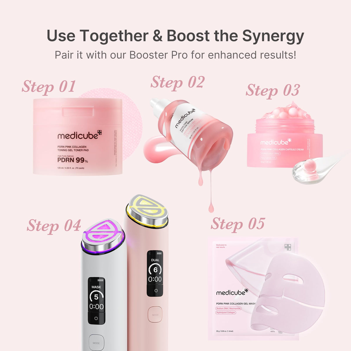 medicube PDRN Pink Peptide Serum with Salmon DNA, Firmer, Even-Looking Skin | Pink Glow Serum with Peptides & Niacinamide for Hydration, Firm-Looking Skin & Uneven Tone Care, Korean Skincare, 1.01 fl.oz.