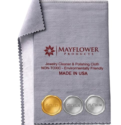 Pro Size Polishing Cleaning Cloth Made in USA for Gold, Silver, Platinum. Pure Cotton Eco Friendly Tarnish Remover Cleaner Large 11 x 14 Inch. Shines Jewelry Like New. Cleans Coins Watches Silverware