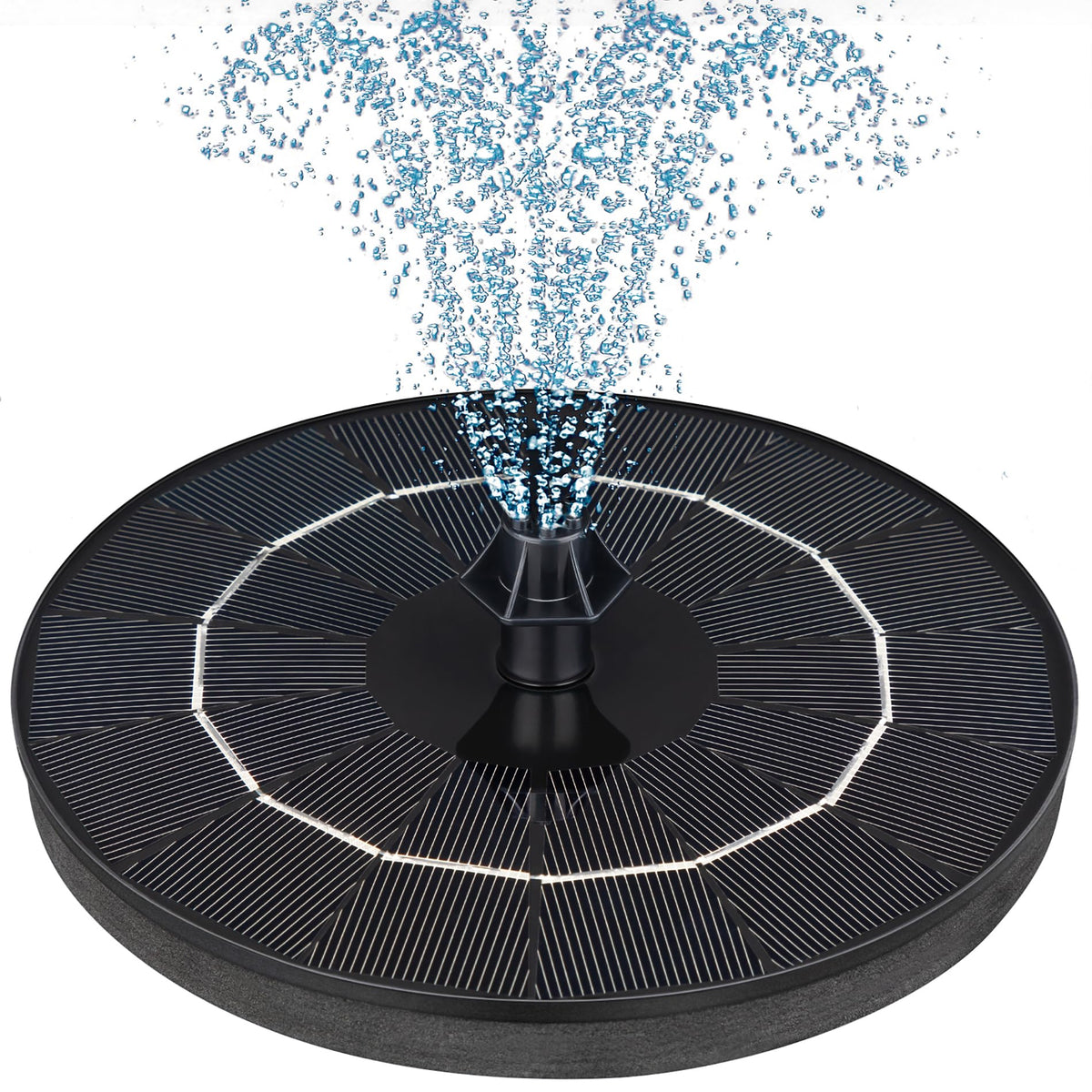 Mademax Upgraded Solar Fountain with 4 Easy Install Nozzle and Fixer, Solar Powered Fountain Pump for Bird Bath, Garden, Pond, Pool, Fish Tank, Outdoor