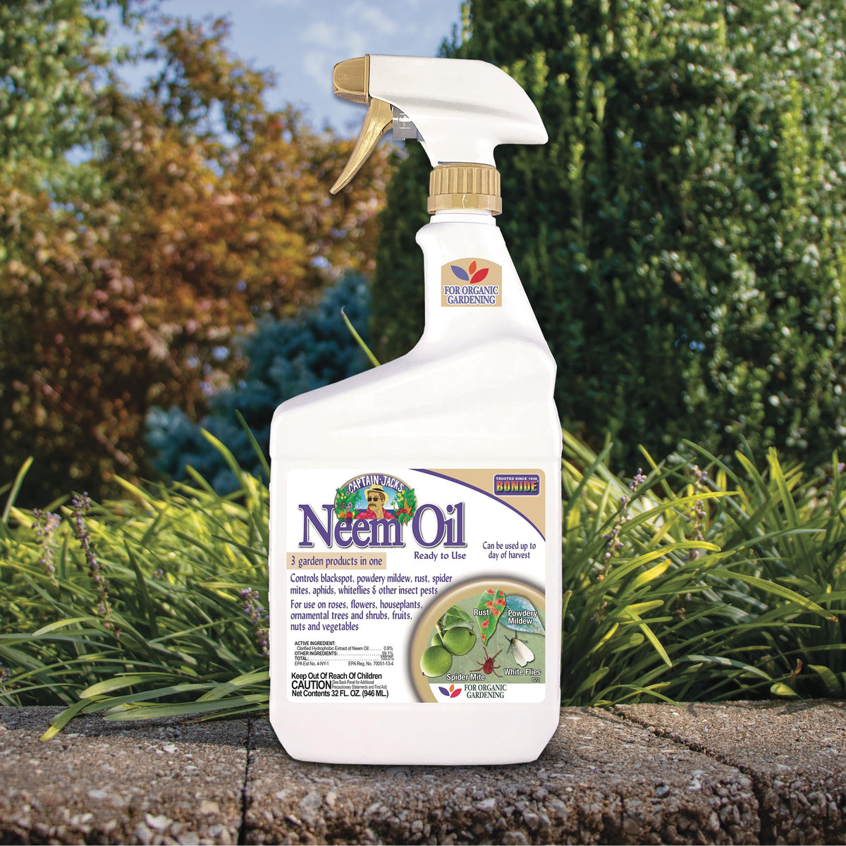 Bonide Captain Jack's Neem Oil, 32 oz Ready-to-Use Spray | Multi-Purpose Fungicide, Insecticide and Miticide, For Plants, For Organic Gardening