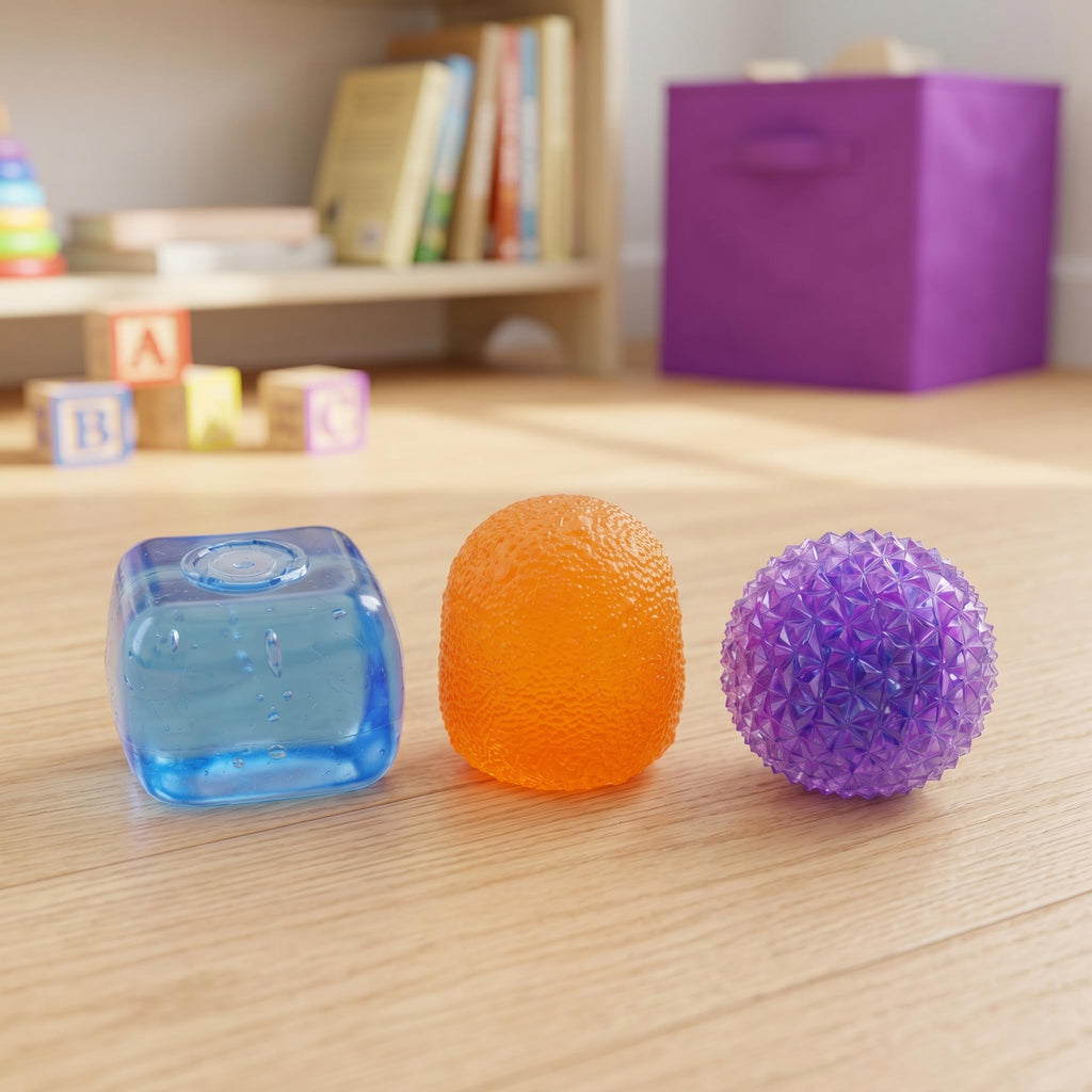 J’Adore 3 Pack Squishy Toys for Kids, Sensory Stress Relief Toys Set, Fun Cube, Gum Droppable & Spiky Orb, Soft Squeeze Fidget Toys for Toddlers Ages 3+, Party Favors & Gifts