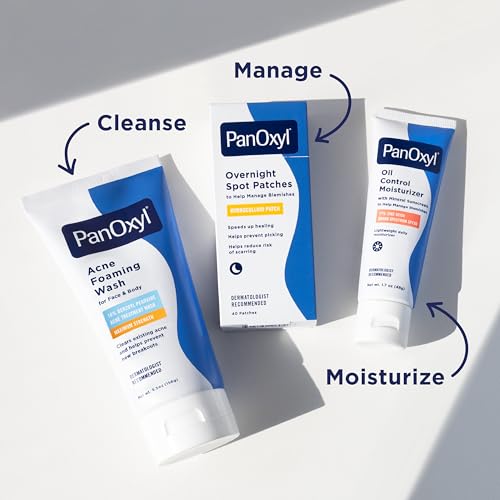PanOxyl Acne Foaming Wash, 10% Benzoyl Peroxide, For Face & Body, 5.5 oz | Maximum Strength, Antibacterial Daily Cleanser, Treats & Prevents Acne, Non-Comedogenic, Vegan, Unscented, All Skin Types
