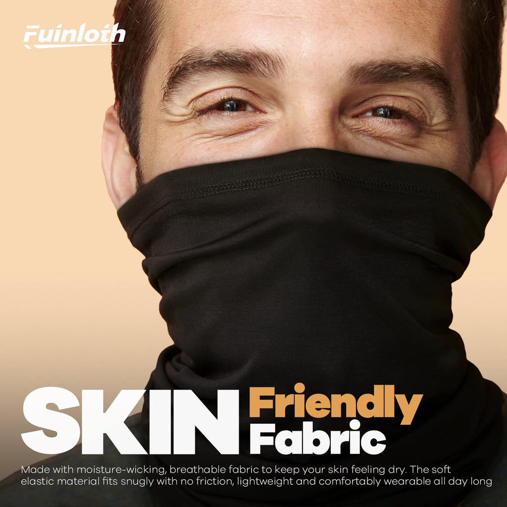 Fuinloth Neck Gaiter, 6 Pack Cooling UV Protection Bandana Face Mask Gator | Breathable Sweat Wicking, UPF 50, Sun Wind Dust Shield, Quick Dry & Washable, 95% Polyester 5% Spandex