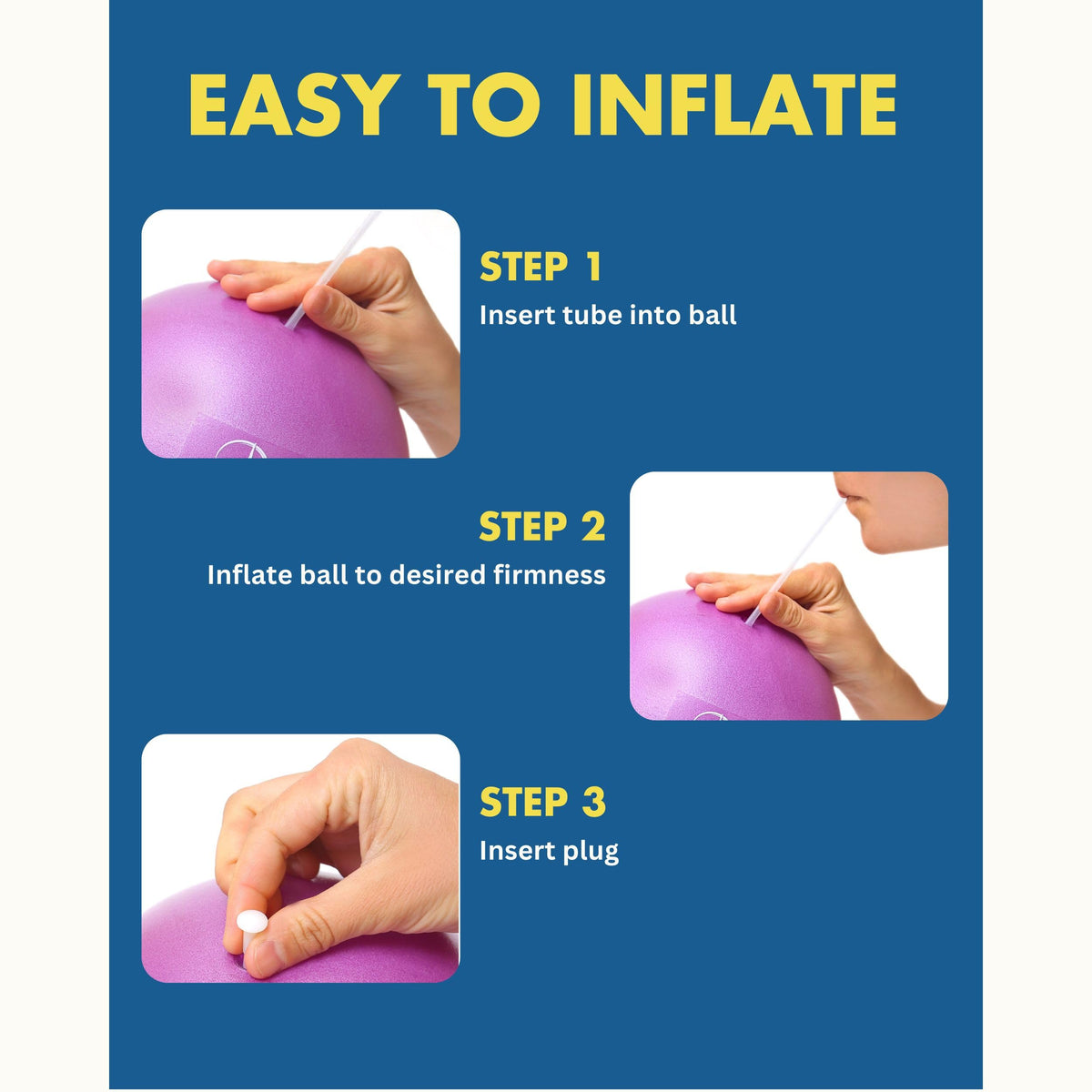 ProBody Pilates Ball Small — 9 Inch Small Exercise Ball | Anti-Burst PVC, Latex-Free, Clinic Grade, Between-Knees Stabilizer, Postpartum & Rehab, Straw Inflator, Yoga Ball Small