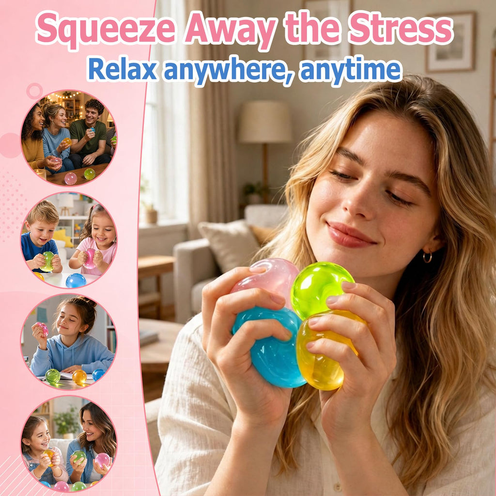 Tyarcox 4 Pcs Coconut Oil Squishy, Shapeable No-Rebound Stress Relief Ball, Formable Sensory Fidget Toy for Study Work & Relaxation, Calming Desk Decor Anxiety Relief Gift