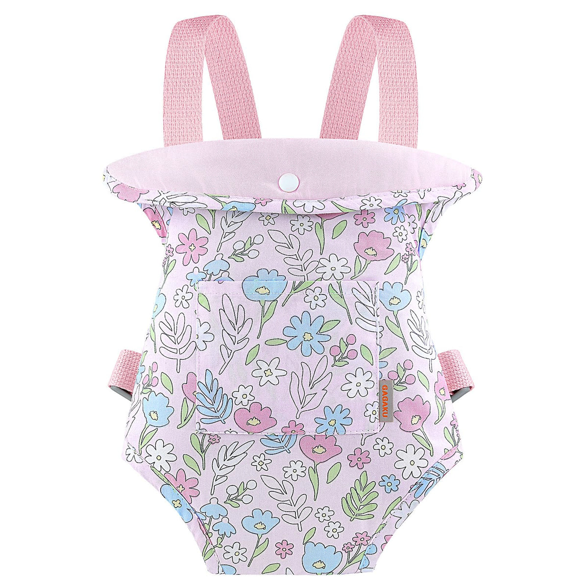 GAGAKU Baby Doll Carrier for Kids, Doll Carrier for Little Girls, Toy Baby Dolls Sling for Kid, Reborn Baby Doll Accessories, Colorful Flowers