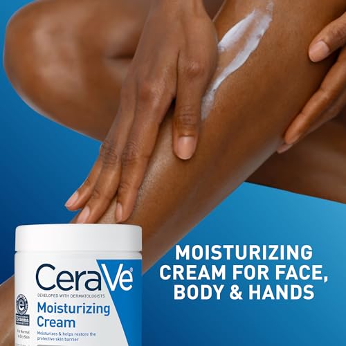 CeraVe Moisturizing Cream, Face & Body Moisturizer for Dry Skin, 19oz | Skin Care with Hyaluronic Acid, Skin Barrier Repair, Ceramide Moisturizer, Fragrance Free, Non-Comedogenic, Daily Use