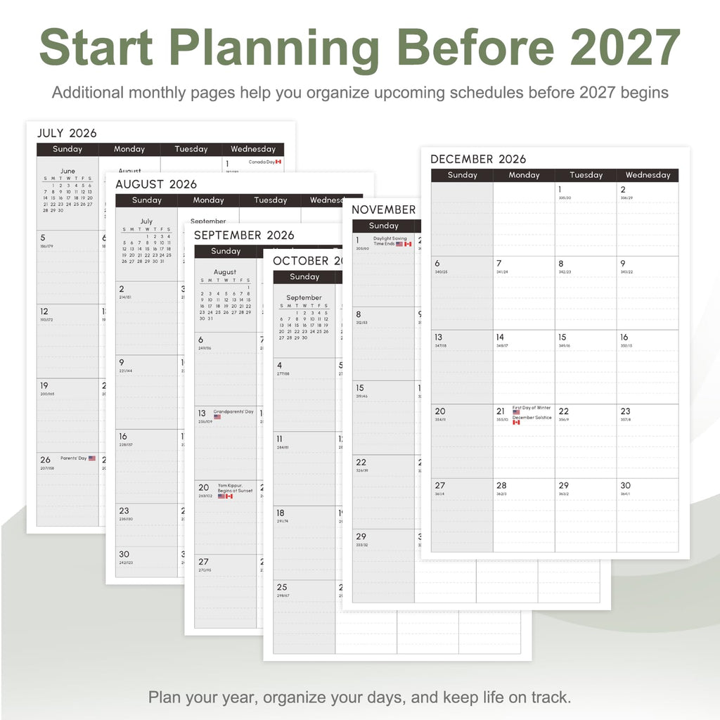 2027 Planner, Weekly and Monthly Calendar Planner Book, 12 Month Agenda, A5 | January 2027 - December 2027, Hardcover, Spiral Bound, Inner Pocket, Home School and Office Supplies, Yearly Planning
