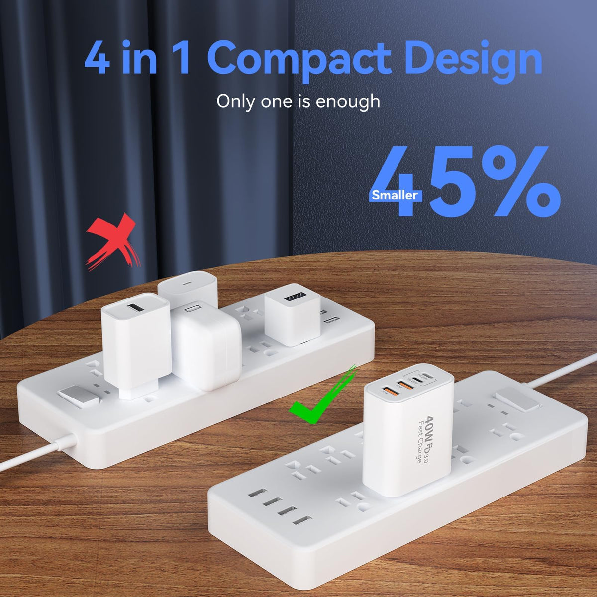 USB C Charger Block 40W USB Type C iPhone 18 Pro Charger Fast Charging Plug | 4-Port iPhone 18 Pro Max Charger Cube Plug, USB Wall Fast Charging Brick Power Adapter for iPhone 18/Duo/17/16/15/14 Pro Max