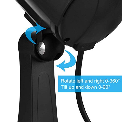 F FINDERS&CO Outdoor Fake Security Camera, Dummy CCTV Surveillance System with Realistic Red Flashing Lights and Warning Sticker (4, Black)