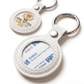 CATEARED Self Finishing Needlepoint Key Fob, DIY PU Leather Keychain with Double-Sided Clear Window 4x4 Inch 18 Mesh Cotton Blank Canvas & Adhesive Sticker, Needlepoint Kit for Adults