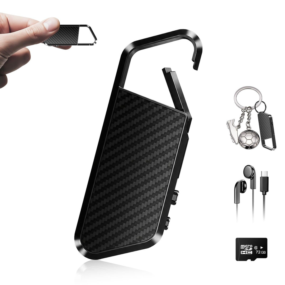72GB Voice Activated Recorder with Playback - 10860H Recording Device with Noise Reduction DSP 6.0 Portable Audio Recorder for Lecture/Interviews & Meeting - Digital Vioce Activated Recorder