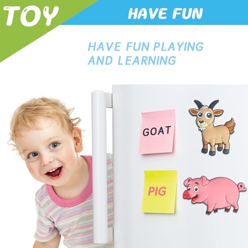 DUUMI Fridge Magnets for Toddlers Farm Animals, Full Back Magnetic Animals | Cute Safe Soft Large Refrigerator Magnets for Kids 1-3, Toddler Magnet for Refrigerator, Kid Magnet for Fridge and Whiteboard