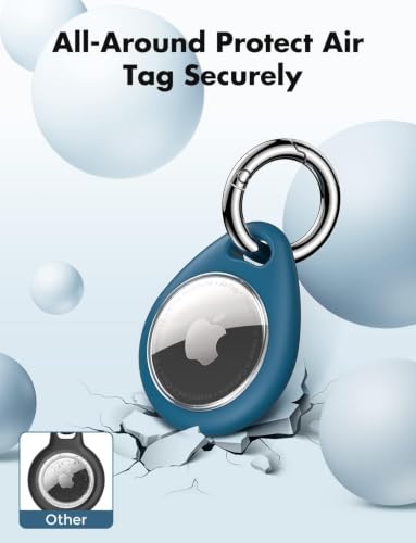 UNBREAKcable AirTag Holder for Apple - 4 Pack Air Tag Case with Keychain | Secure Tight Fit, Easy to Install, Shockproof Waterproof TPU, Perfect for Kids Pets Luggage Backpacks and Keys