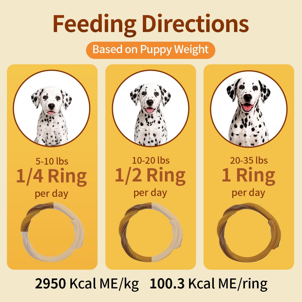 N-Bone Puppy Teething Rings, Pumpkin Flavor, Natural Puppy Teething Chews & Chew Treats, Helps Soothe Teething Gums, Calcium Enriched, 6 Rings