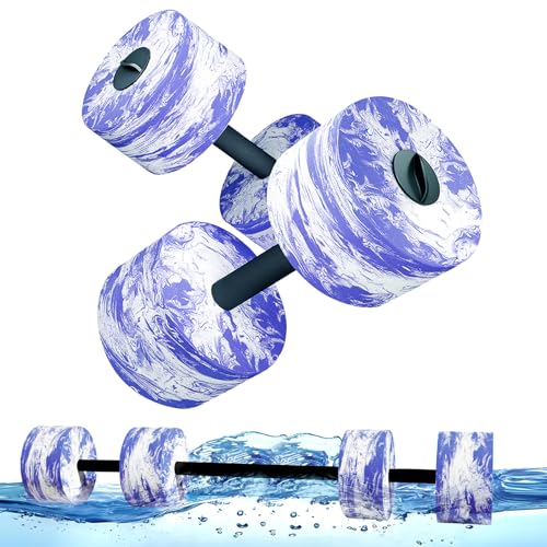 HAPBEAR 3-in-1 Aquatic Exercise Dumbbells, Adjustable Water Weights for Pool Exercise, High-Density EVA Foam Barbell for Water Aerobics Equipment, Physical Therapy & Joint-Friendly Strength Training