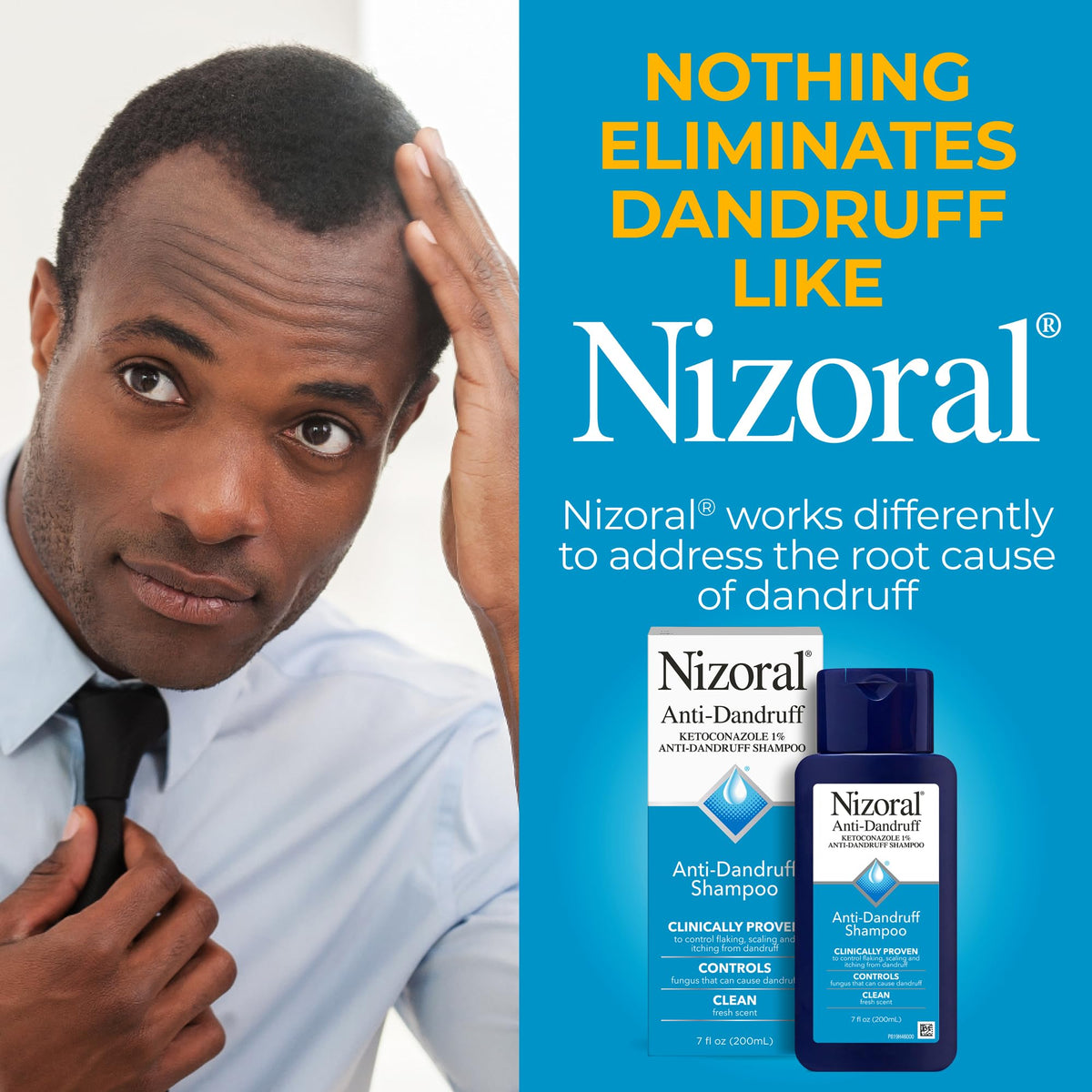 Nizoral Anti-Dandruff Shampoo with 1% Ketoconazole, Fresh Scent, 7 Fl Oz | Anti-Fungal Shampoo, Dandruff Shampoo for Dandruff Relief, Ketoconazole Shampoo, Dandruff Treatment, 1% Ketoconazole