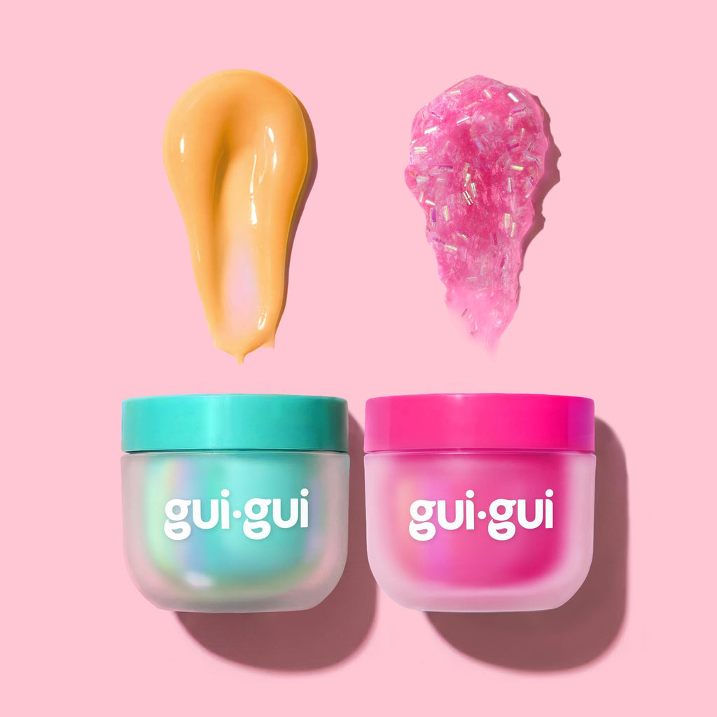 GUI GUI Fruity Glow Slime Kit, Crunch & Gloss Scented Slimes | Includes Gua Sha, Beauty Scoop, charms, booster, and collectible figurine in a slime kit for girls