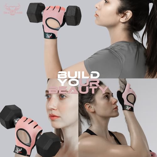 BEAST RAGE Workout Gloves for Men and Women, Fingerless Weight Lifting Gloves with Palm Protection Padding, Breathable and Lightweight Gym Gloves for Weightlifting, Cycling, Exercise, Training Pull Up