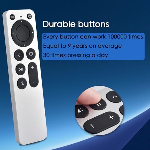 Replacement for Apple TV Remote,for Apple TV HD/4K(1-3Gen),Apple TV Gen 1-3 | Compatible with Apple TV/Apple TV HD/4K A1218 A1378 A1427 A1469 A1625 A1842 A2169 A2737 A2843 with TV Control Function