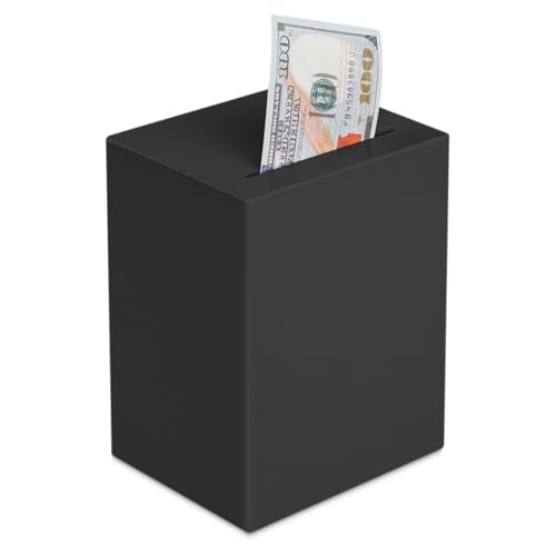 EIENHOSHI Unbreakable Piggy Bank for Adults, Must Break to Open Disposable Money Bank, Forced Savings Box with Sturdy Design, Cash Saving Container for Adults, Black