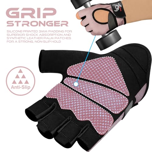 BEAST RAGE Workout Gloves for Men and Women, Fingerless Weight Lifting Gloves with Palm Protection Padding, Breathable and Lightweight Gym Gloves for Weightlifting, Cycling, Exercise, Training Pull Up
