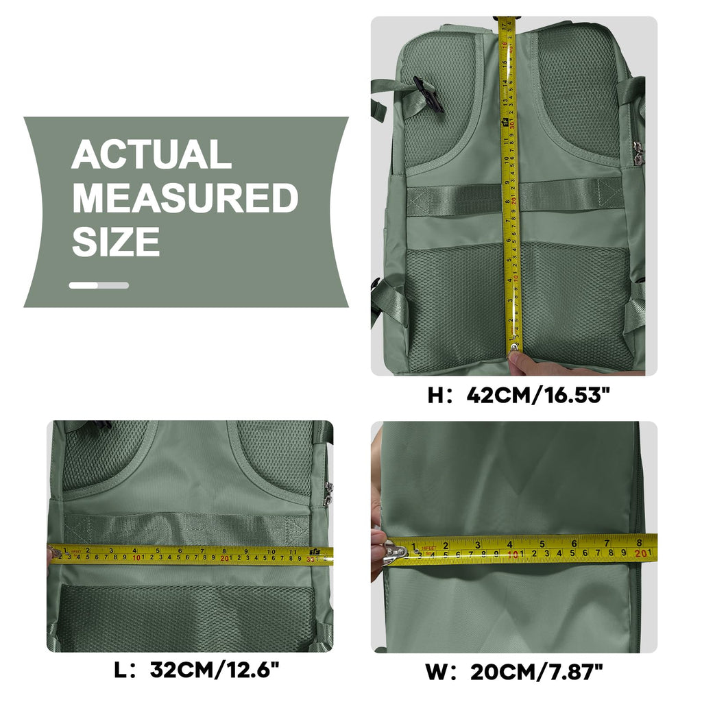 coowoz Travel Backpack For Women Men,Carry On Backpack,Hiking Backpack Waterproof Outdoor Sports Rucksack Casual Daypack Travel Essentials(Olive Green)