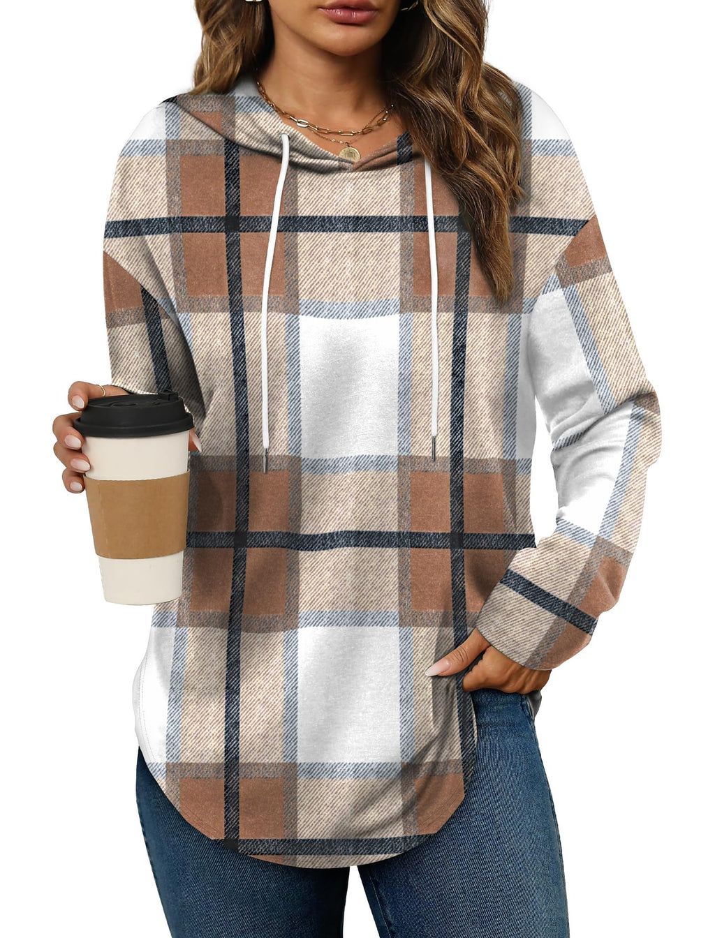 Bofell Hoodies for Women Long Sleeve Shirts Fall Clothes 2026 Outfits Crewneck Sweatshirts Winter Fashion Clothing