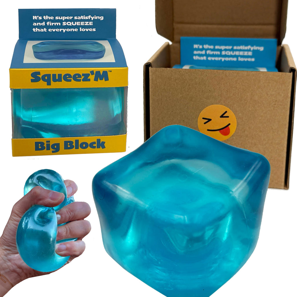 Original BigBlok Premium Stress Cube, Squishy Fidget Toy, Kids & Adults | Non-toxic ASTM certified, US family-owned, easy replacement, jumbo sensory squeeze cube for stress relief