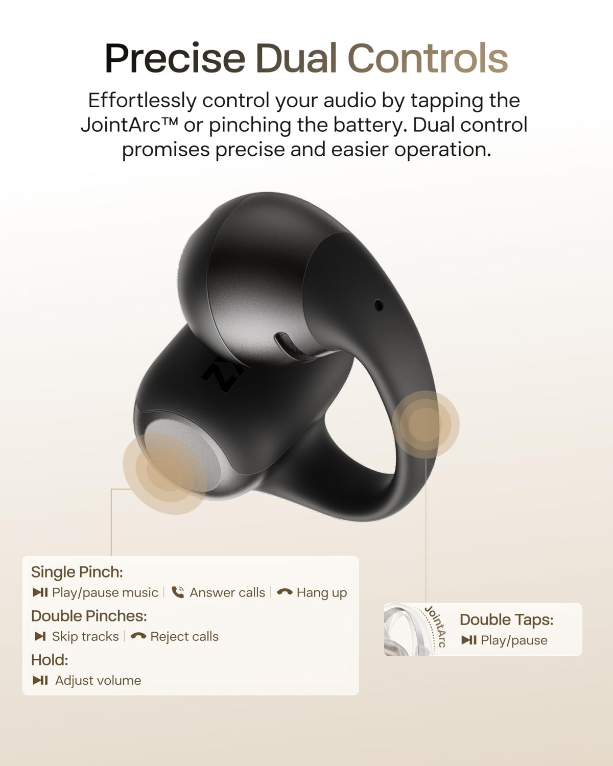SHOKZ OpenDots 2 Open-Ear Clip-On Earbuds, Black, Dolby Audio, 3 Mics | Rich bass with Dolby Audio; 3-mic clear calls; 40H listening; IP57; Bluetooth 6.1; Travel/City walk/Commuting/Yoga/Pilates