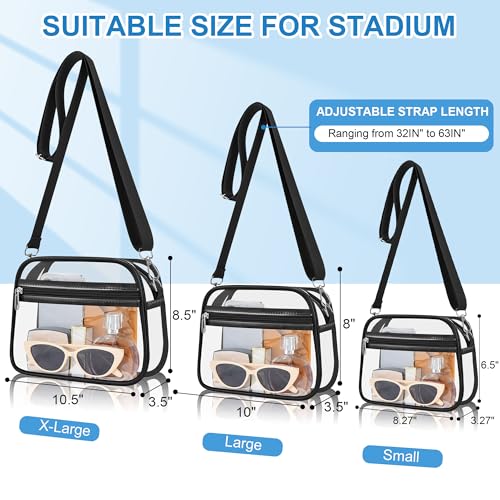 Clear Bag for Stadium Events Stadium Approved Women's Top-Handle Handbags | Mini Small Clear Bag Purse with Wide Adjustable Strap and Front Pocket for Sports Concerts, Festivals